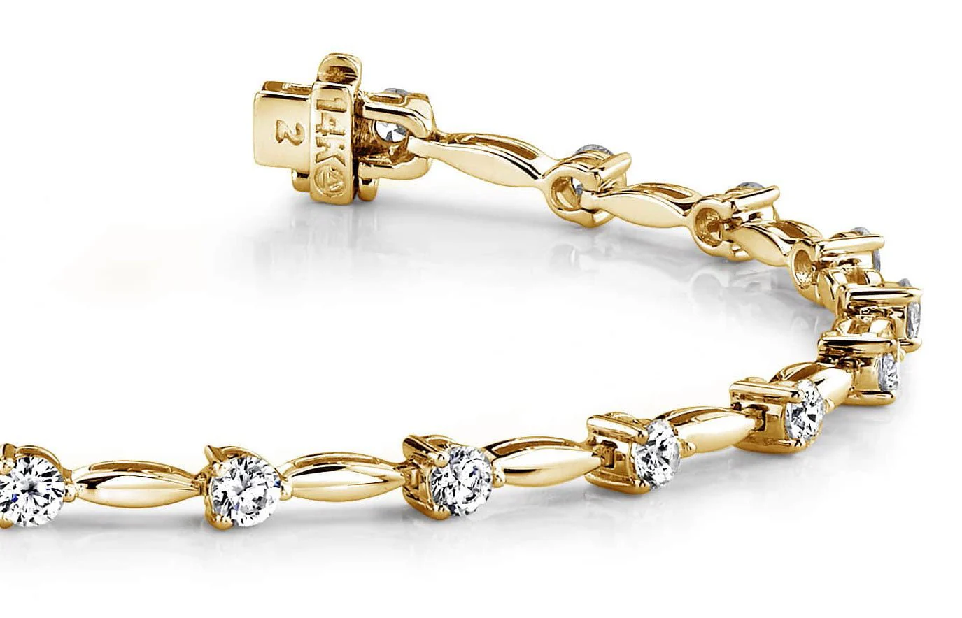 Alternating Diamond Drop Diamond Bracelet with 3.06 ct.(finished) 3.6mm - Image 2