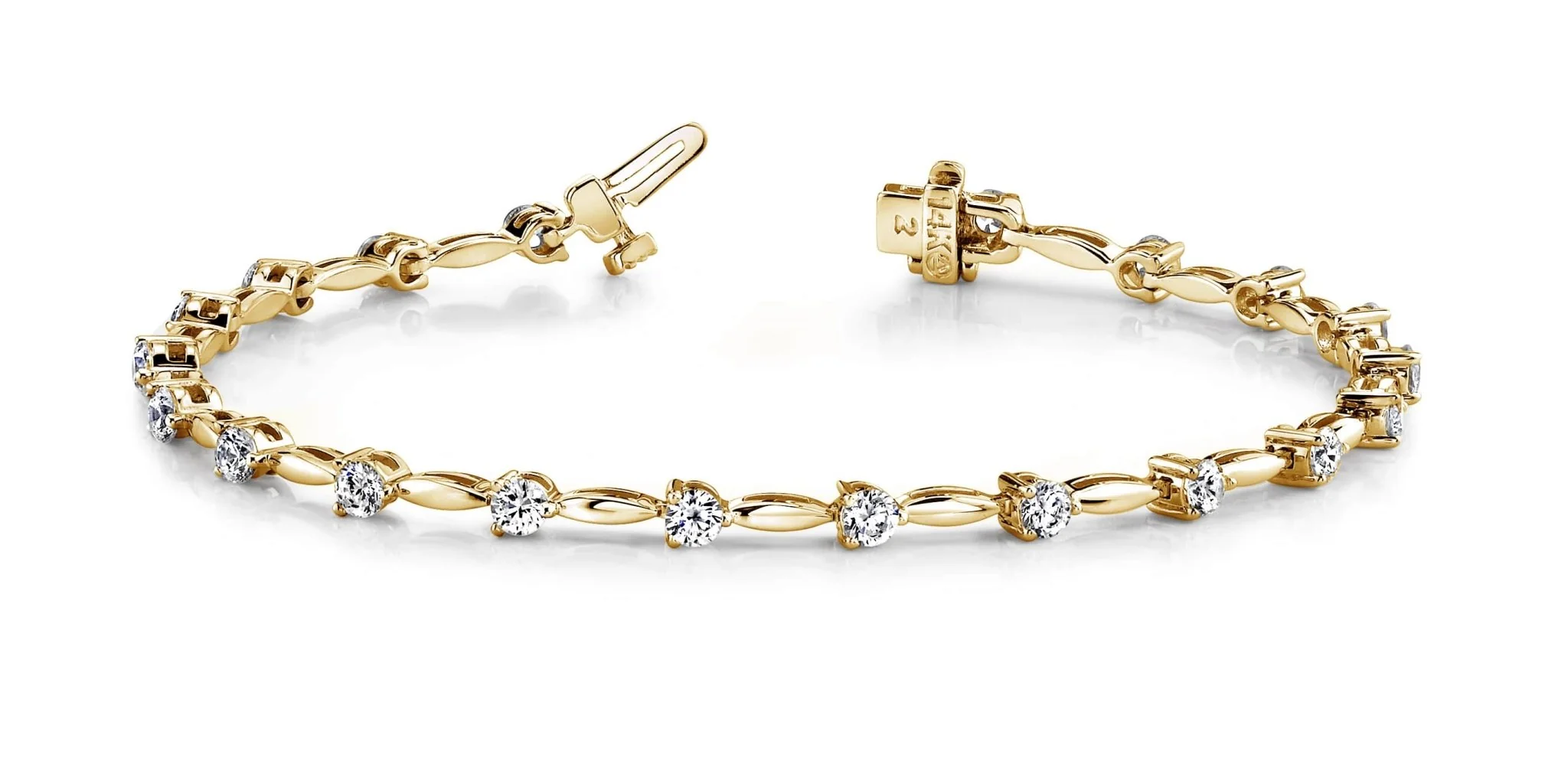 Alternating Diamond Drop Lab-Grown Diamond Bracelet with 3.06 ct.(finished) 3.6mm - Image 4