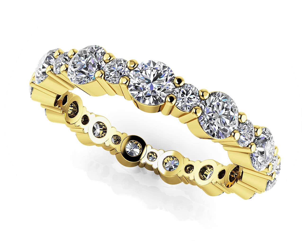 Alternating Diamond Eternity Ring In Diamond with 1.65 ct.(finished) 1.7mm, 3mm - Image 2