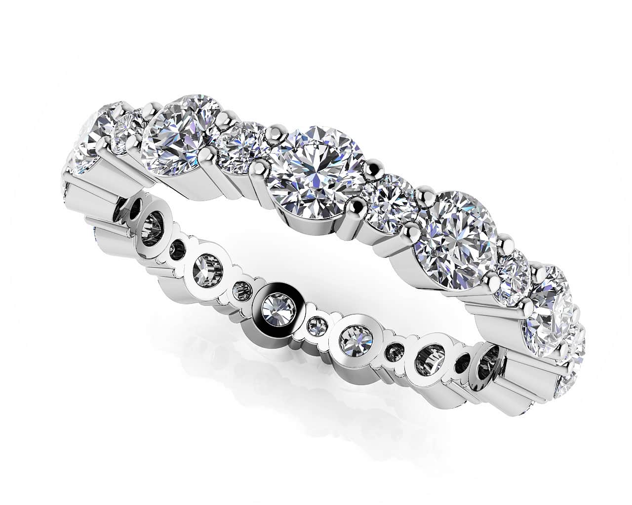 Alternating Diamond Eternity Ring In Diamond with 2.12 ct.(finished) 2mm, 3.5mm
