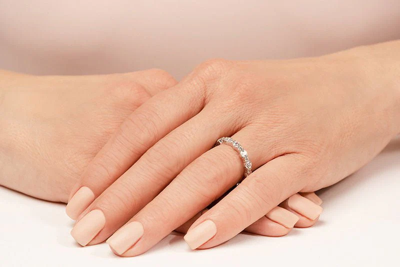 Alternating Diamond Eternity Ring In Lab-Grown Diamond  with 1.65 ct.(finished) 1.7mm, 3mm - Image 3