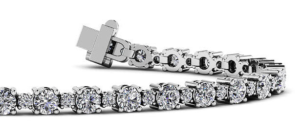 Alternating Diamond Tennis Bracelet with 3.24 ct.(finished) 1.4mm, 2.6mm