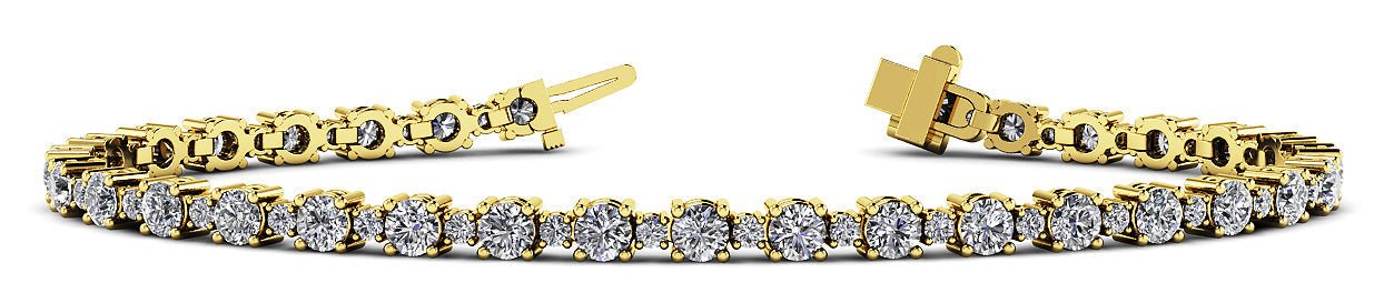 Alternating Diamond Tennis Bracelet with 3.24 ct.(finished) 1.4mm, 2.6mm - Image 5