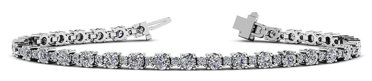 Alternating Lab-Grown Diamond Tennis Bracelet with 4.38 ct.(finished) 1.7mm, 3.1mm - Image 4