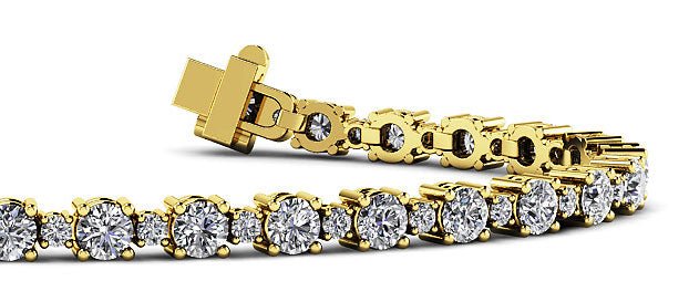 Alternating Lab-Grown Diamond Tennis Bracelet with 7.86 ct.(finished) 2.2mm, 4mm - Image 2