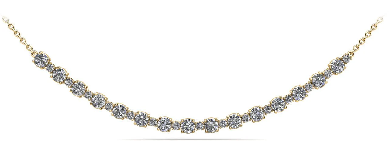 Alternating Diamond Tennis Lab-Grown Diamond Necklace with 2.06 ct.(finished) 1.7mm, 3.1mm - Image 2