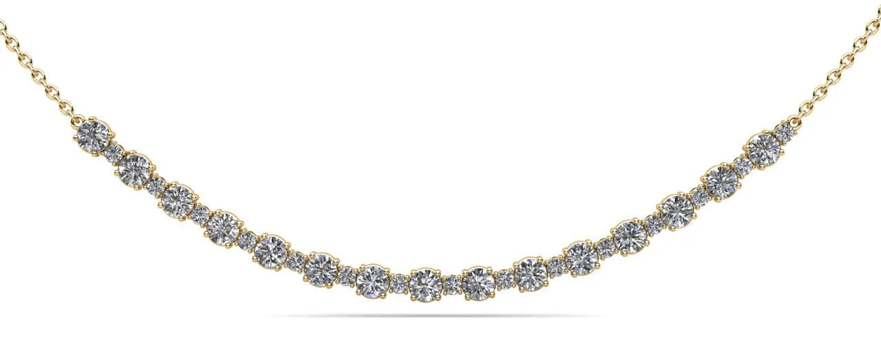 Alternating Diamond Tennis Lab-Grown Diamond Necklace with 2.06 ct.(finished) 1.7mm, 3.1mm - Image 4
