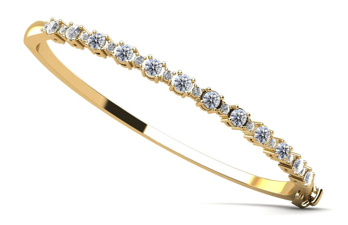 Alternating Diamonds Lab-Grown Diamond Bangle with 1.55 ct.(finished) 1.7mm, 3mm - Image 2