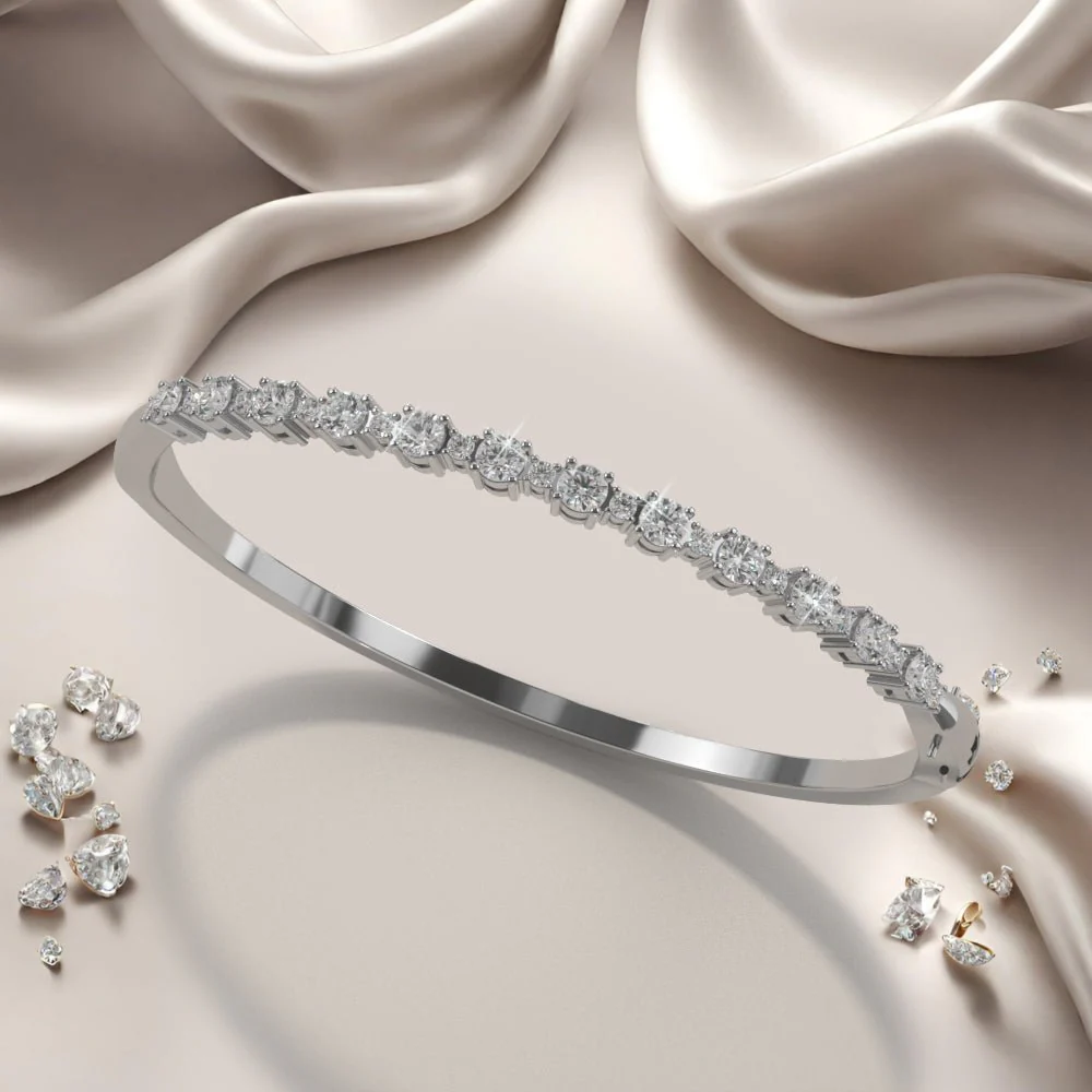 Alternating Diamonds Lab-Grown Diamond Bangle with 1.55 ct.(finished) 1.7mm, 3mm - Image 3
