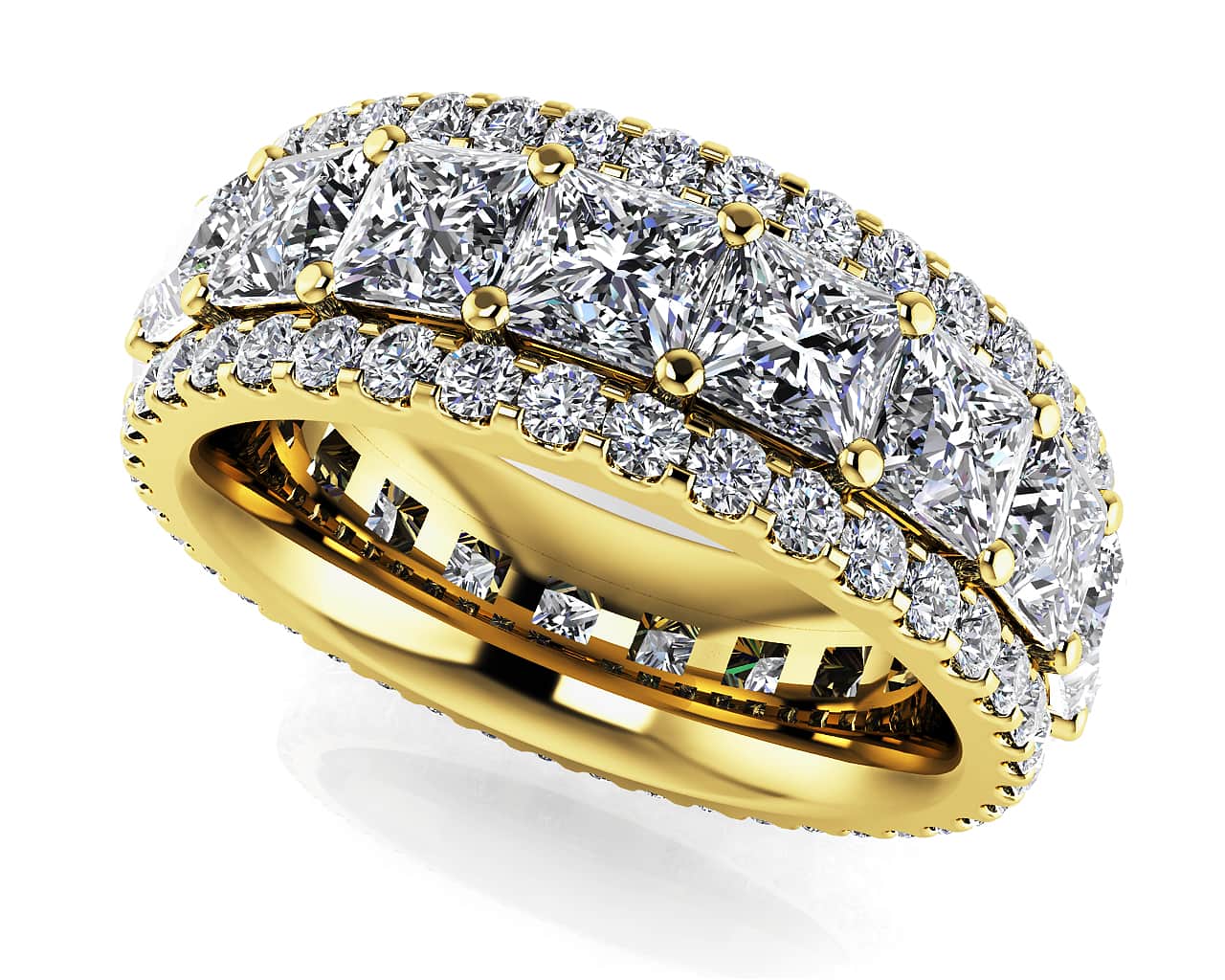 Amore Princess Square Frame And Round Diamond Ring  with 6.30 ct.(finished) 1.5mm, 3.5mm - Image 2