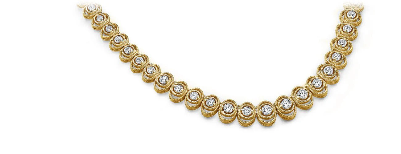Antique Oval Diamond Necklace with 4.04 ct.(finished) - Image 2