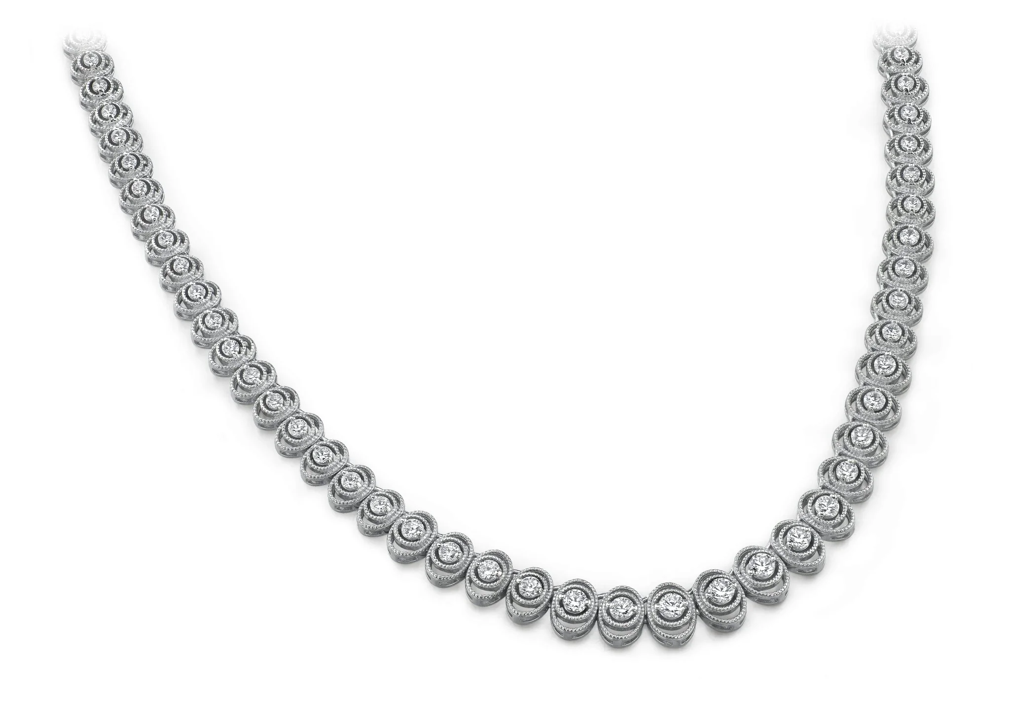 Antique Oval Diamond Necklace with 4.04 ct.(finished) - Image 3