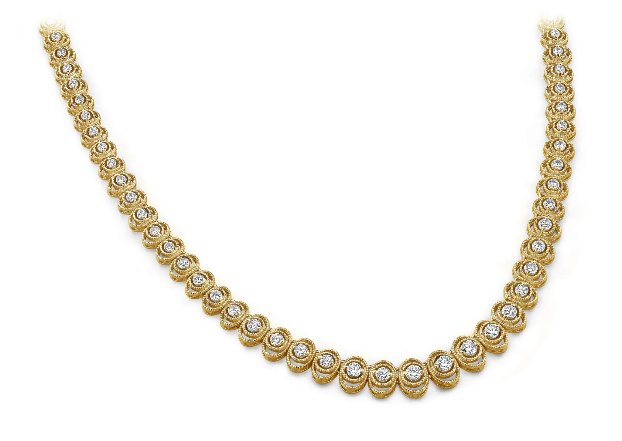 Antique Oval Diamond Necklace with 4.04 ct.(finished) - Image 4