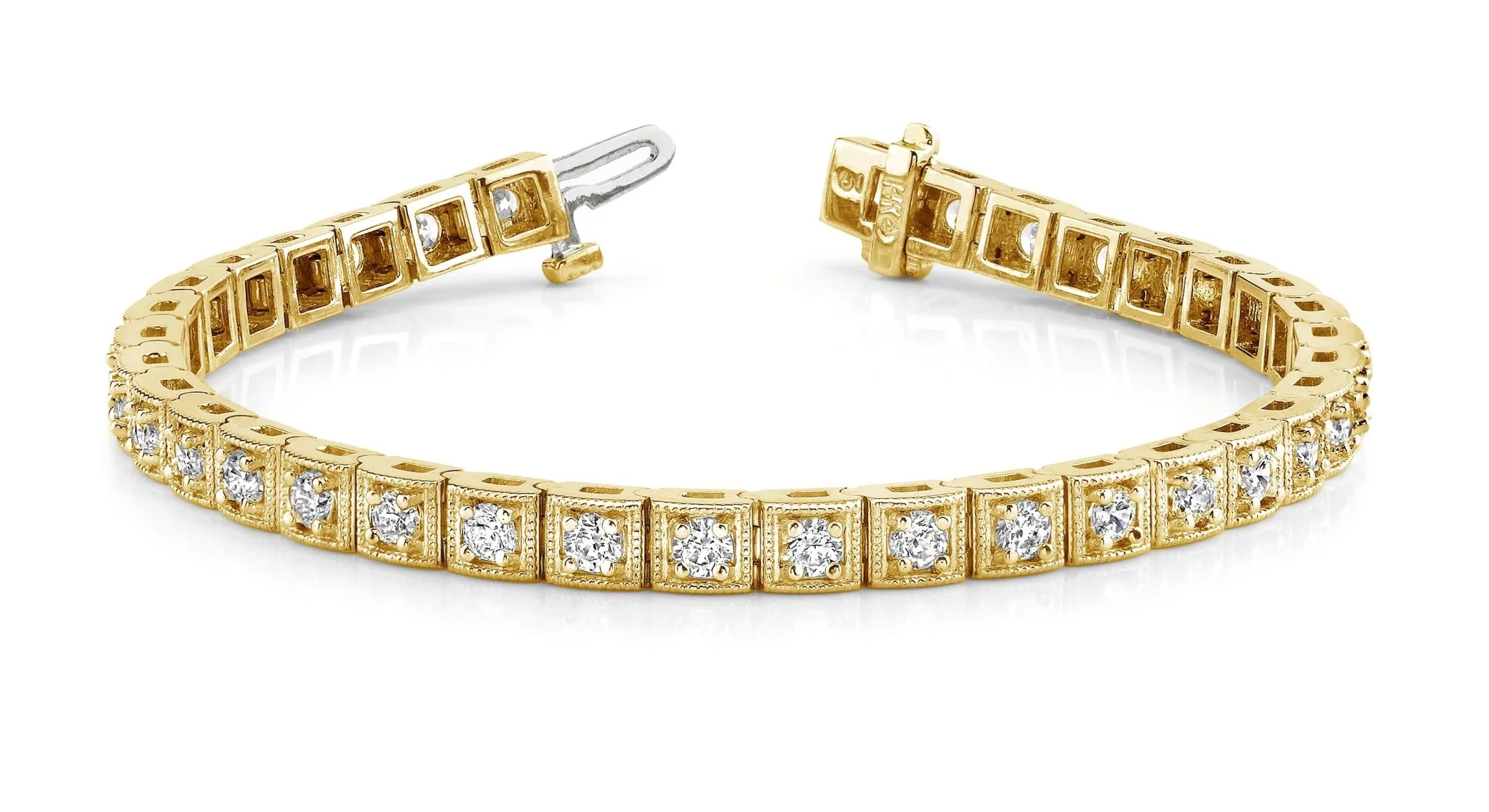 Antique Square Link Diamond Bracelet with 1.55 ct.(finished) 2.0mm - Image 5