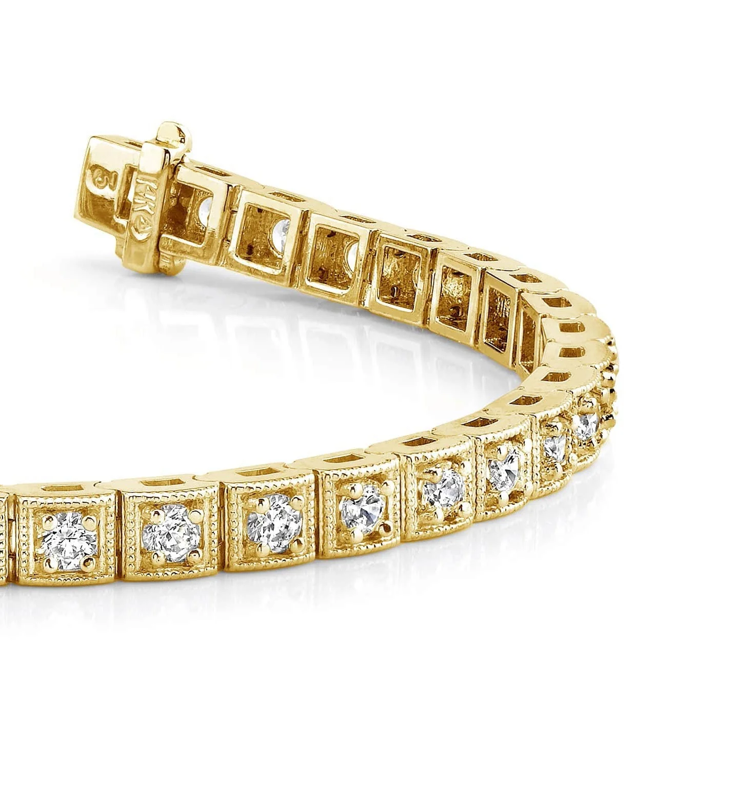 Antique Square Link Diamond Bracelet with 2.03 ct.(finished) 2.2mm - Image 2
