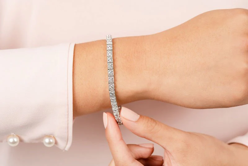 Antique Square Link Diamond Bracelet with 3.85 ct.(finished) 3.0mm - Image 3