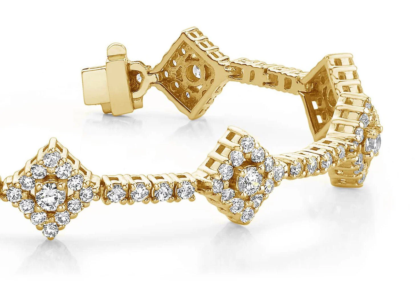 Art Deco Diamond Link Bracelet Lab-Grown Diamond with 4.51 ct.(finished) 1.7mm, 2mm, 3mm - Image 2
