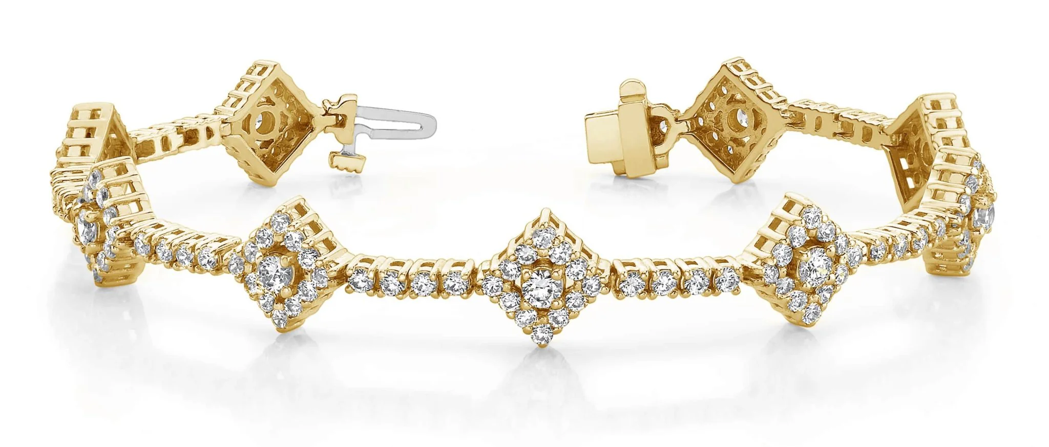 Art Deco Diamond Link Bracelet Lab-Grown Diamond with 4.51 ct.(finished) 1.7mm, 2mm, 3mm - Image 4