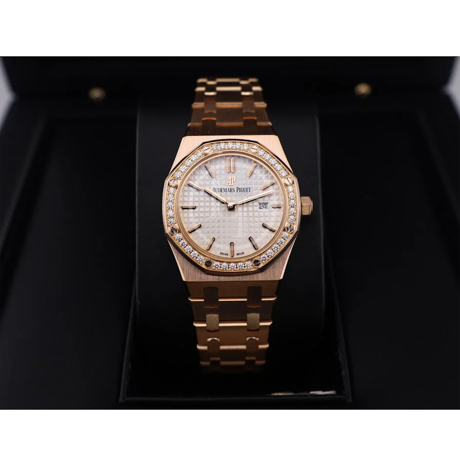 Audemars Piguet Ladies Collection Royal Oak Quartz Watch-Silver Dial 33mm-67651OR.ZZ.1261OR.01 - Image 3