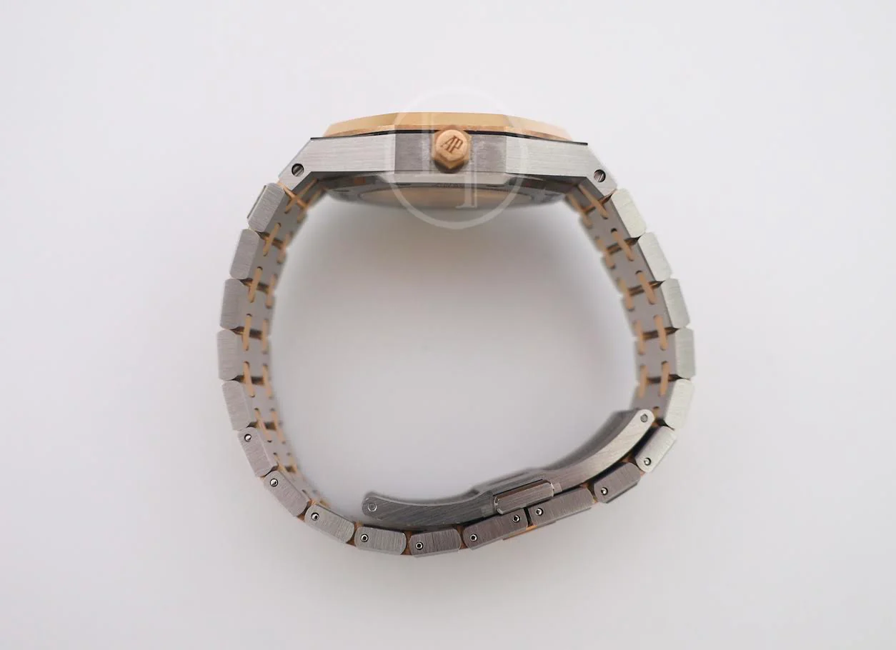 Audemars Piguet Royal Oak 34mm Stainless Steel Rose Gold Bezel Silver Dial - 77350SR.OO.1261SR.01 - Image 8