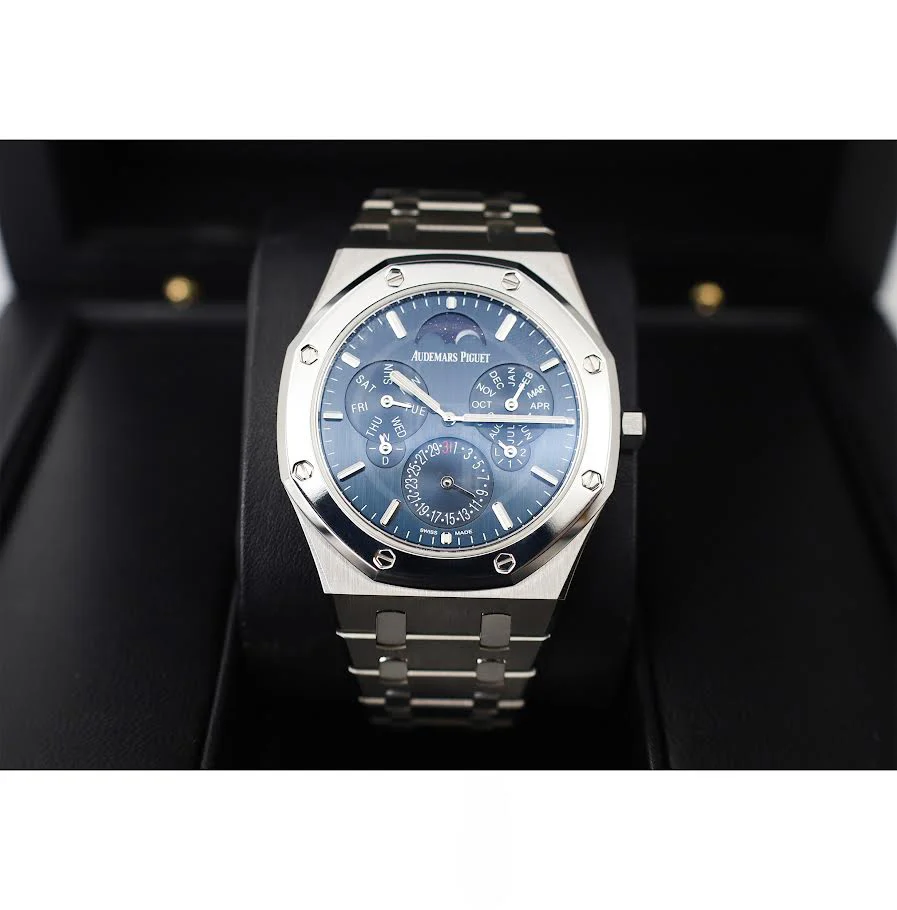 Audemars Piguet Royal Oak 41mm Perpetual Calendar Ultra-Thin Titanium Platinum Bezel Blue Dial - 26586IP.OO.1240IP.01 - Image 3