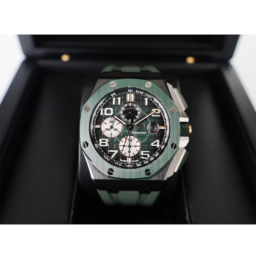 Audemars Piguet Royal Oak Offshore 44mm Chronograph Ceramic Green Bezel 26405CE.OO.A056CA.01 - Image 3