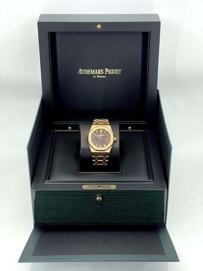 Audemars Piguet Royal Oak Quartz Watch-Brown Dial 33mm-67650OR.OO.1261OR.01 - Image 3
