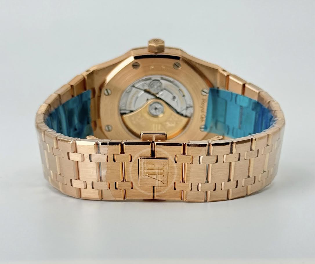 Audemars Piguet Royal Oak Selfwinding Rose Gold 41mm Blue Index Bracelet Watch - 15400OR.OO.1220OR.03 - Image 10
