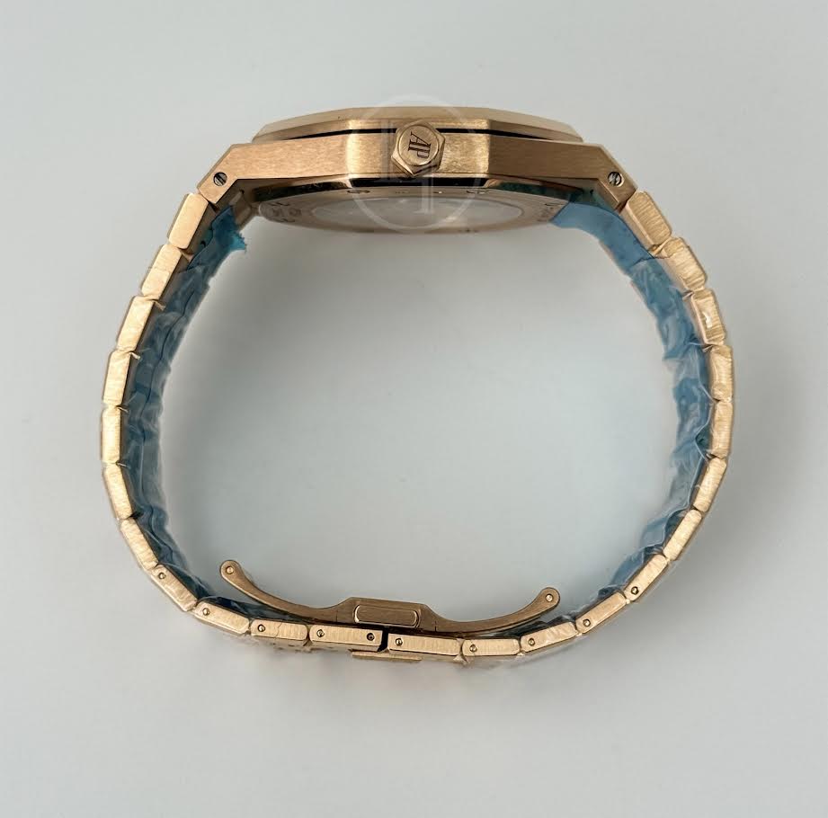 Audemars Piguet Royal Oak Selfwinding Rose Gold 41mm Blue Index Bracelet Watch - 15400OR.OO.1220OR.03 - Image 8