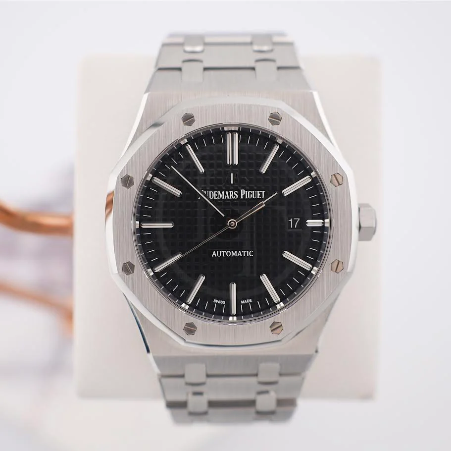 Audemars Piguet Royal Oak Selfwinding Watch - 41mm - Stainless Steel - Black Dial - Calibre 3120-Black Dial 41mm-15400ST.OO.1220ST.01 - Image 2
