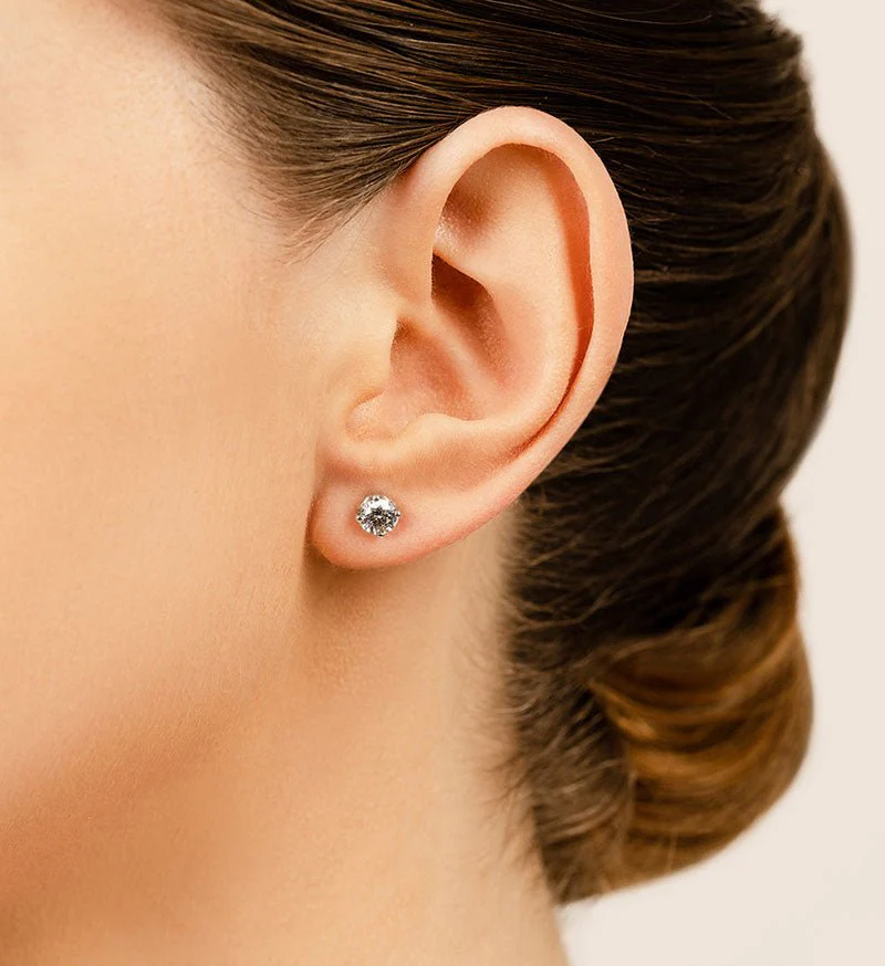 Beautiful Tulip Diamond Stud Earrings with 0.32 ct.(finished) 3.5mm - Image 4