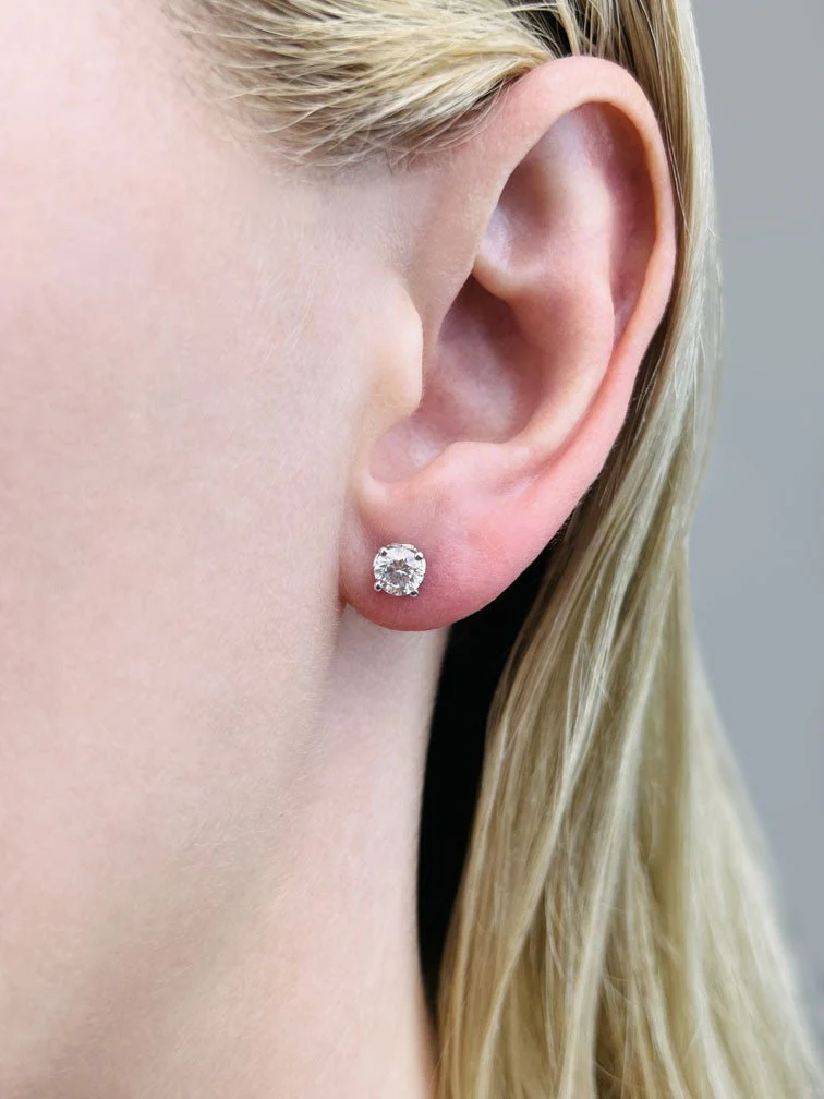 Beautiful Tulip Lab-Grown Diamond Stud Earrings with 1.00 ct.(finished) 5mm - Image 3