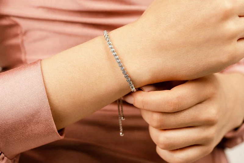Bezel Set Adjustable Diamond Bracelet with 1.58 ct.(finished) 3mm - Image 4