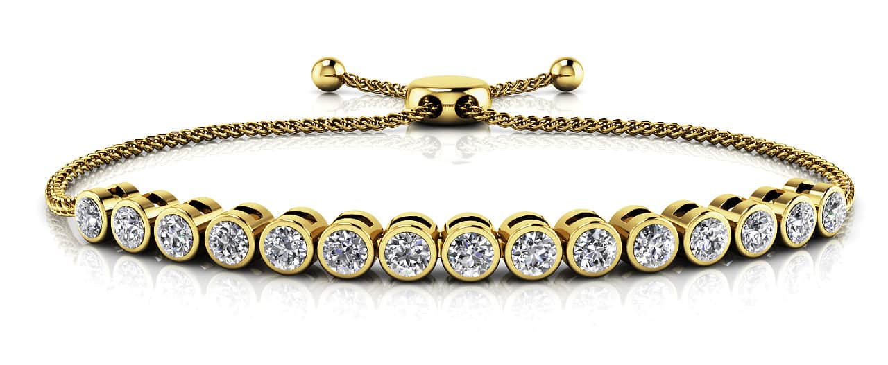 Bezel Set Adjustable Lab-Grown Diamond Bracelet with 0.76 ct.(finished) 2.25mm - Image 2