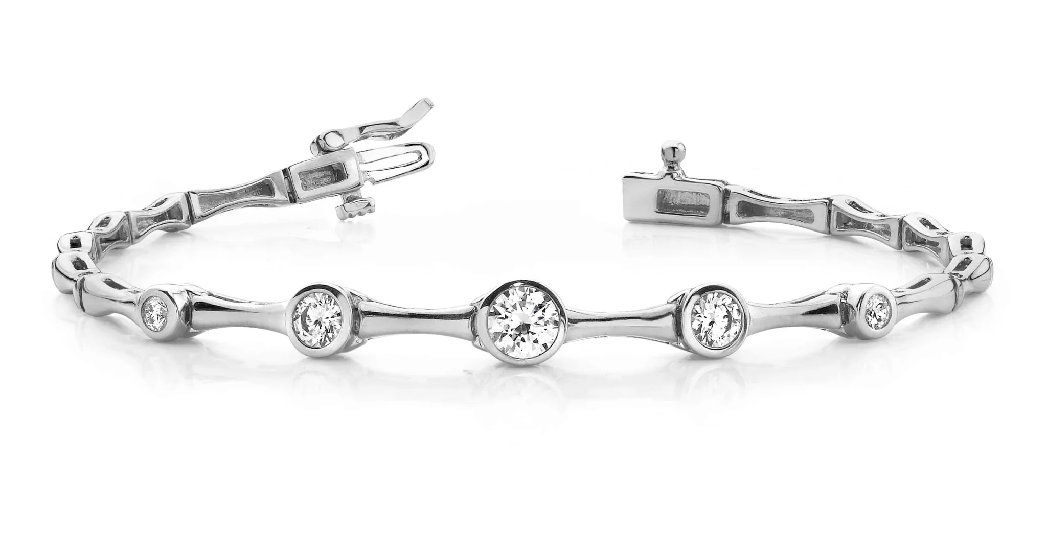 Bezel Set Diamond Column Diamond Bracelet with 0.70 ct.(finished) 3.0mm, 3.5mm, 3.8mm - Image 4