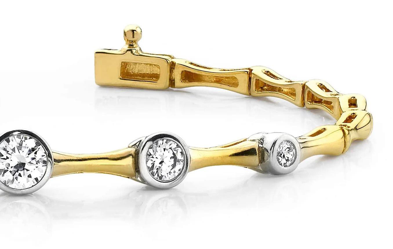 Bezel Set Diamond Column Diamond Bracelet with 1.00 ct.(finished) 2.5mm, 3.8mm, 5mm - Image 2