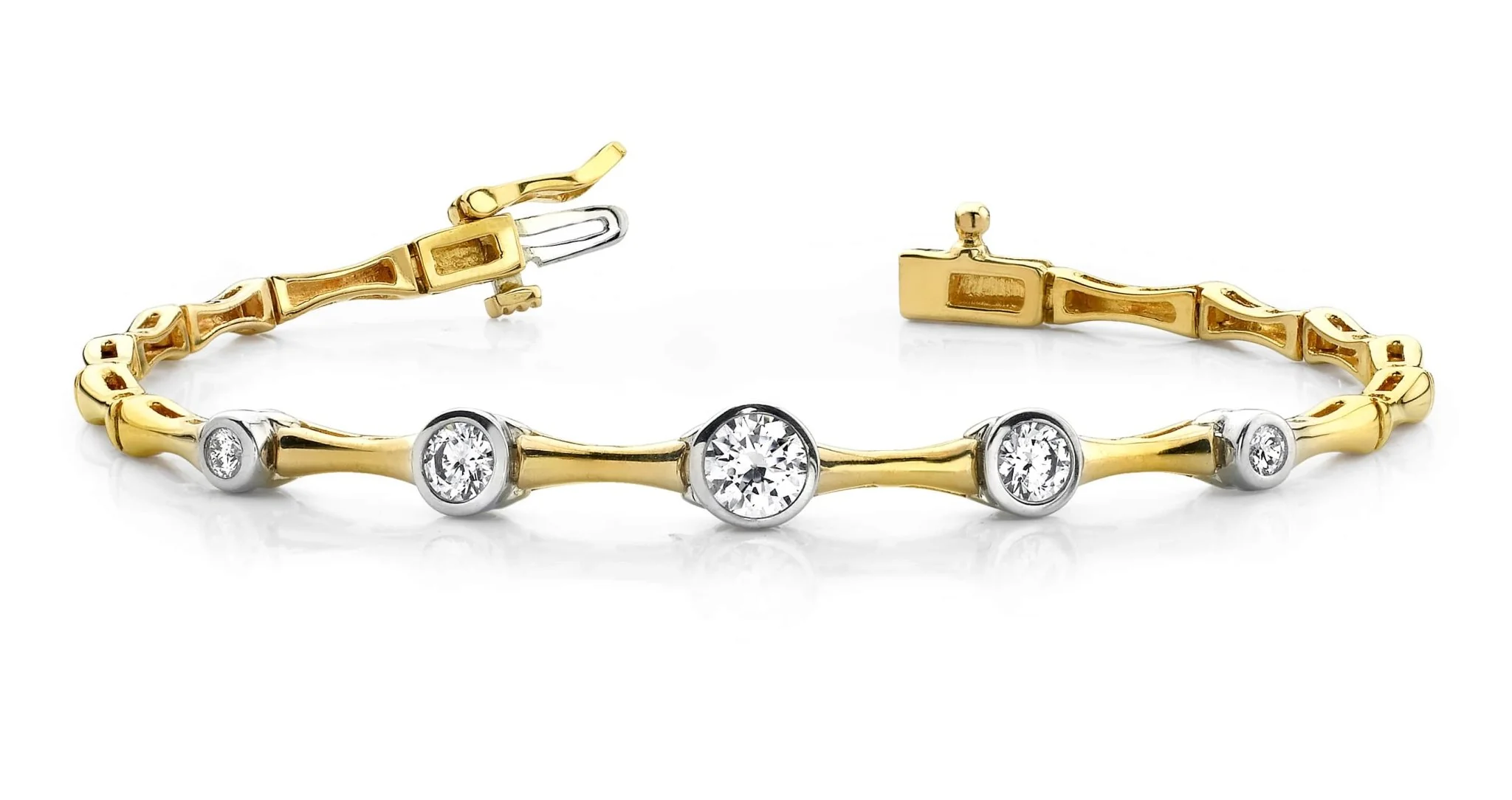 Bezel Set Diamond Column Diamond Bracelet with 2.00 ct.(finished) - Image 3