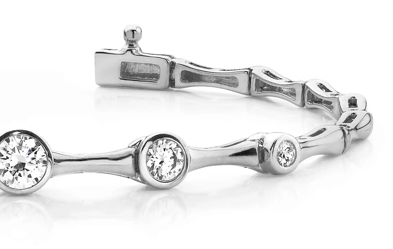 Bezel Set Diamond Column Lab-Grown Diamond Bracelet with 1.50 ct.(finished)