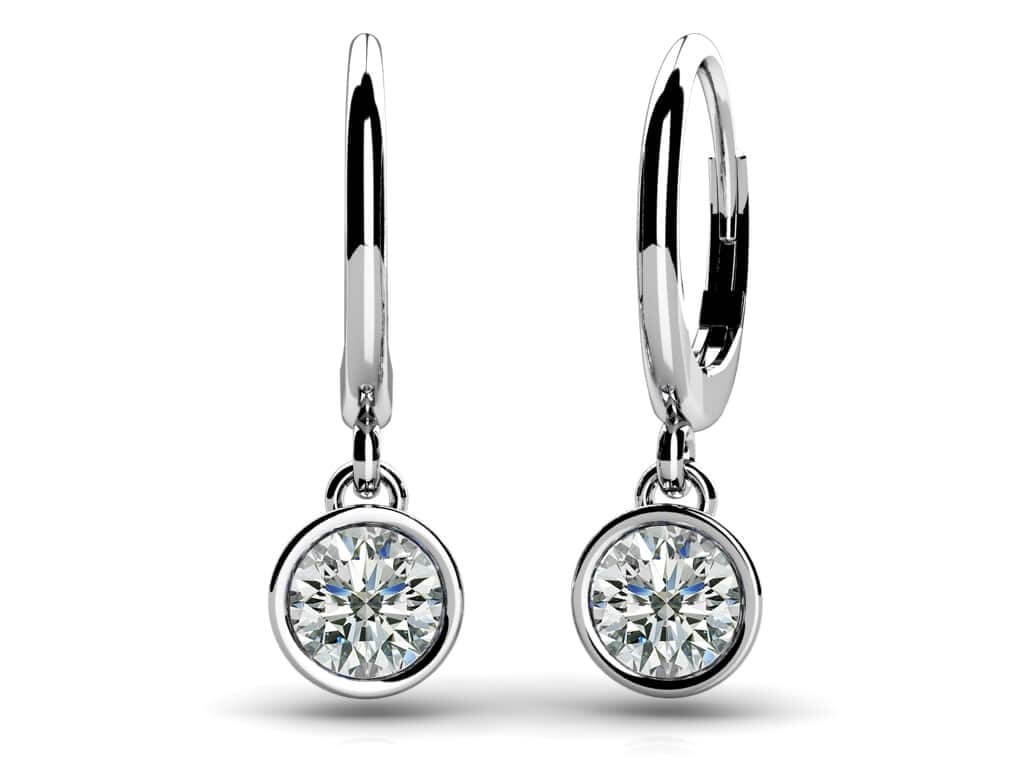 Bezel Set Diamond Drop Lab-Grown Diamond Earrings with 0.32 ct.(finished) 3.5mm
