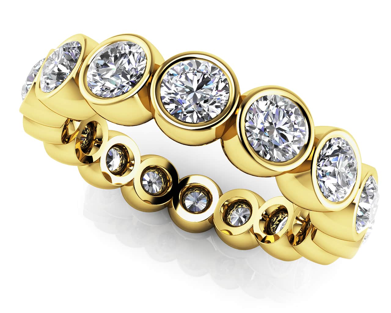 Bezel Set Diamond Eternity Band In Diamond  with 2.56 ct.(finished) 3.5mm - Image 2