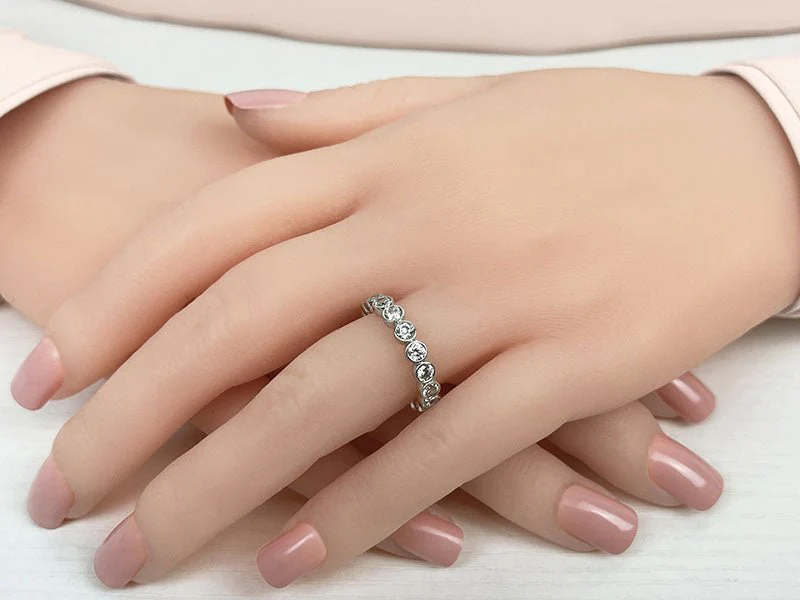 Bezel Set Diamond Eternity Band In Diamond  with 2.56 ct.(finished) 3.5mm - Image 3