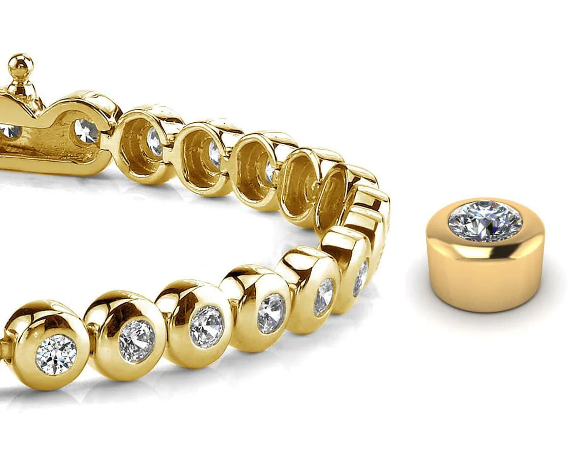 Bezel Set Lab-Grown Diamond Tennis Bracelet with 1.08 ct.(finished) 2mm - Image 2