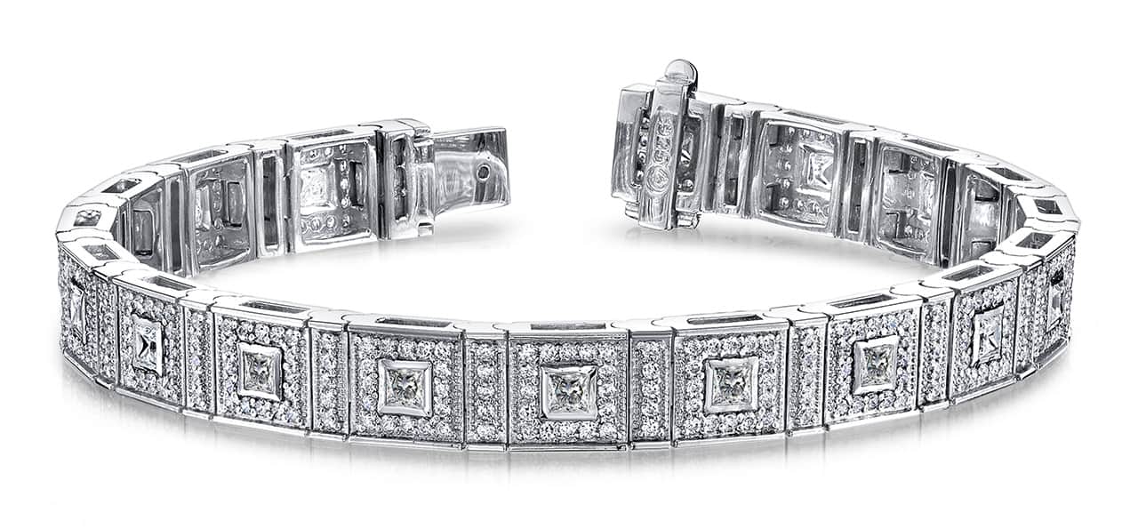Bezel Set Princess Diamond Bracelet with 4.36 ct.(finished) 1.1mm, 2.5mm - Image 3