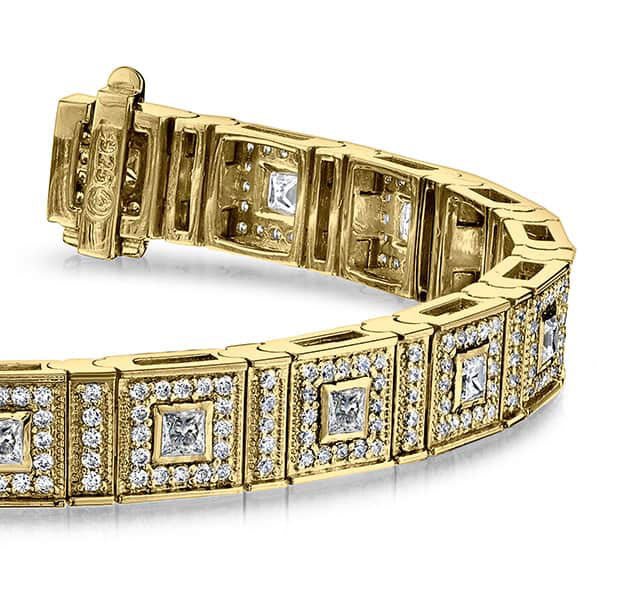 Bezel Set Princess Lab-Grown Diamond Bracelet with 3.24 ct.(finished) 1.1mm, 2mm - Image 2