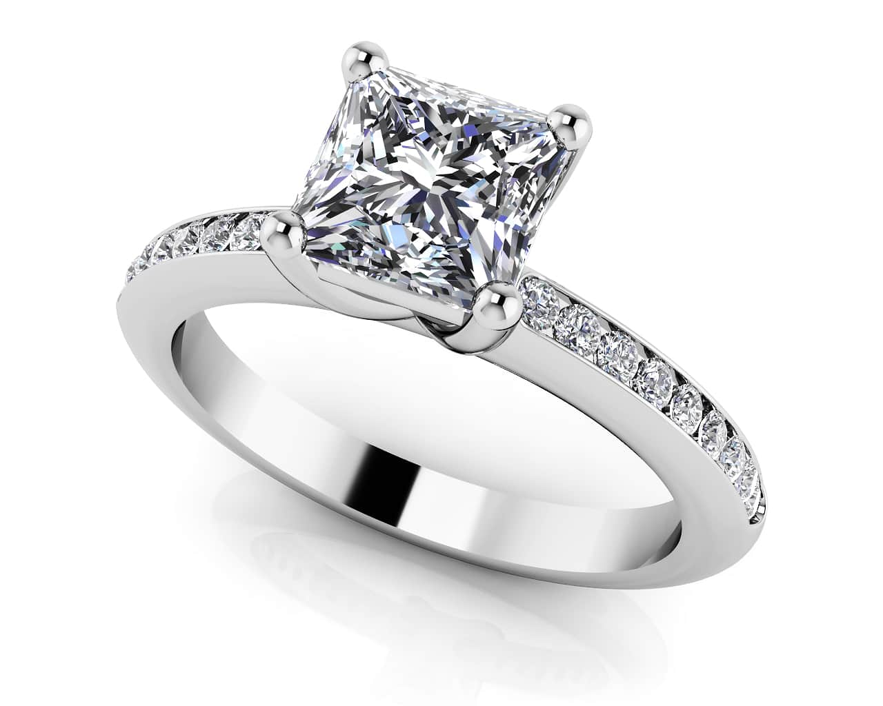 Blissful Princess Stone Shape Lab-Grown Diamond Engagement Ring with 1.46 ct. (1.25 ct. center diamond)