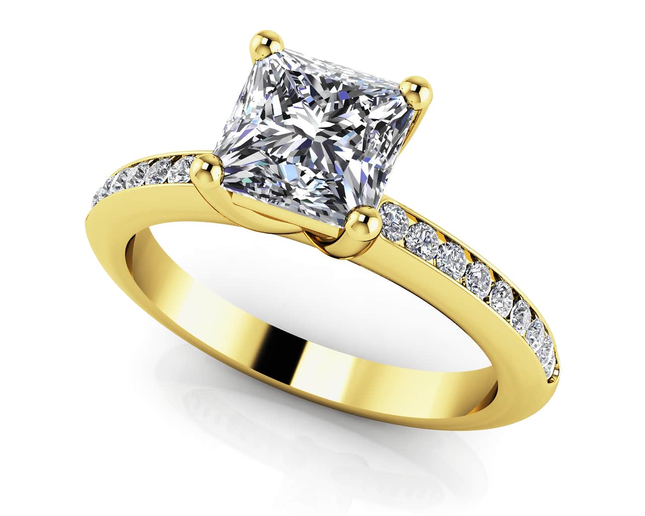 Blissful Princess Stone Shape Lab-Grown Diamond Engagement Ring with 2.21 ct. (2.00 ct. center diamond) - Image 2