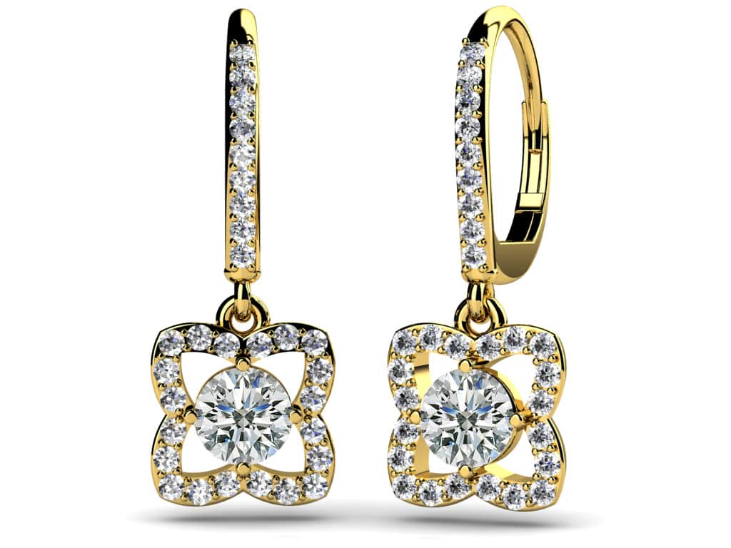 Blossom Diamond Drop Lab-Grown Diamond Earrings with 1.46 ct.(finished) 1.2mm, 5mm - Image 2
