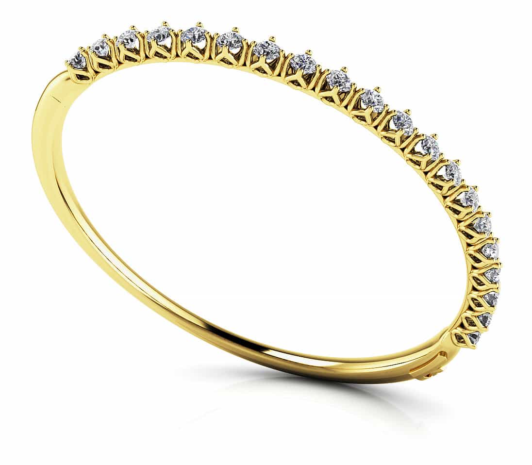 Blossoming Florals Lab-Grown Diamond Bangle with 2.10 ct.(finished) 3mm - Image 2