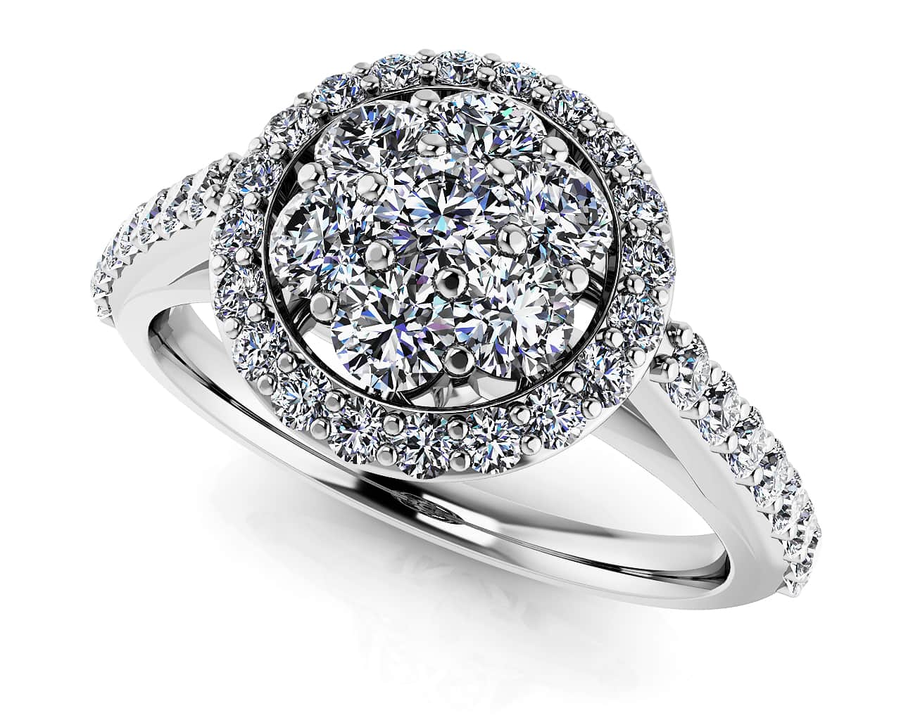 Blossoming Love Diamond Cluster Ring Diamond with 0.71 ct.(finished)