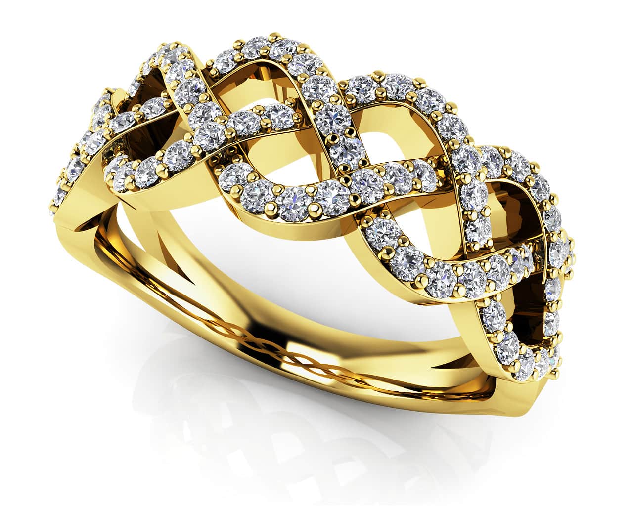 Braided Diamond Anniversary Lab-Grown Diamond Ring with 0.58 ct.(finished) 1.2mm - Image 2